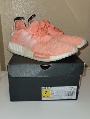 Adidas Peach Pink Knit NMD_R1 Women's Sneakers